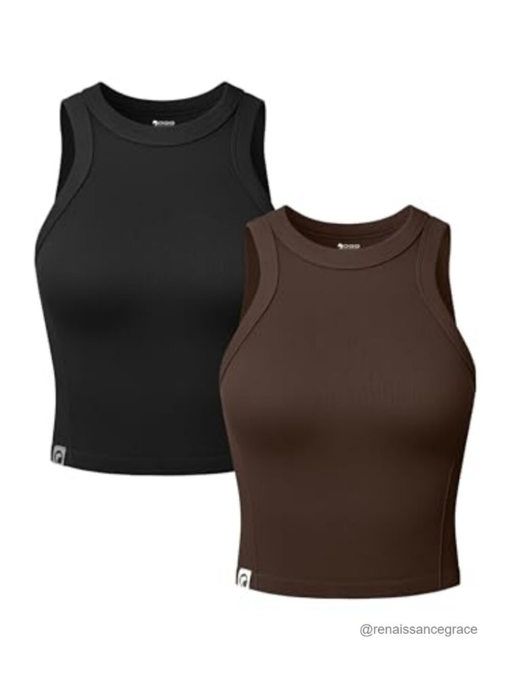 OQQ Womens 2 Pack Crop Tank Top Ribbed Stretch Sleeveless Gym Athleisure